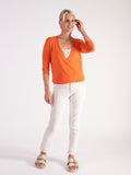 Orange Multiway Silk Mix Cardigan – Versatile Luxury