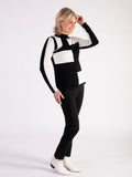 A Black/White Abstract Shapes Jumper With Diamanté Detail