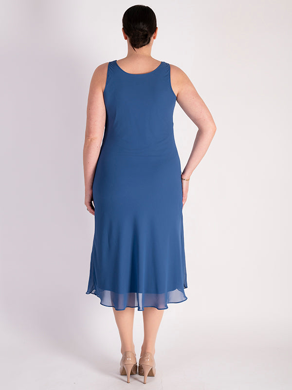 Azure Bias Cut Chiffon Dress | Chesca Direct