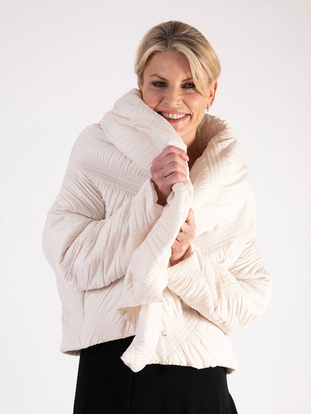 Uchuu Cream Wrap Puffer Bolero Jacket