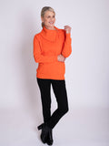 Orange Split Zip Collar Jumper with Pockets