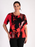 Red/Black Abstract Animal Twinset