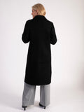 Black Soft Textured Wool Mix Coat