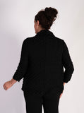 Timeless Black Textured Waterfall Shrug