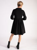 Uchuu Black Newsprint Contrast Knee Length Shirt Dress