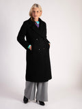 Black Soft Textured Wool Mix Coat