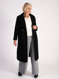 Black Soft Textured Wool Mix Coat