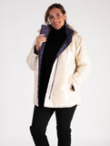 Blueberry Sorbet/White Zip Front Quilted Reversible Suedette Jacket - Black Friday Comes Early