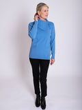 Sky Blue Split Zip Collar Jumper with Pockets