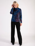 Cobalt/Purple Burnout Cowl Neck Top