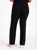 Black Straight Leg Crepe Satin Trousers - Promotion Until 17th January