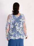 Bluebird Blossom Embroidered Bolero