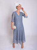 Platinum Lace Dress with Gold Foil Shimmer