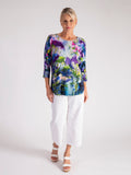 Purple/Multi Wild Flower Print Batwing Top