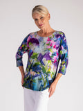 Purple/Multi Wild Flower Print Batwing Top
