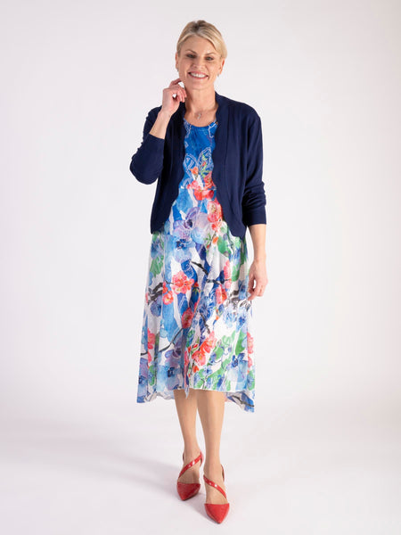 Navy Scalloped Edge Cardigan