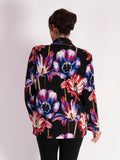 Black/Multi Tulip Print Jersey Cardigan