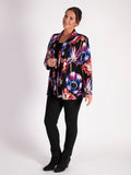 Black/Multi Tulip Print Jersey Cardigan