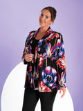 Black/Multi Tulip Print Jersey Cardigan