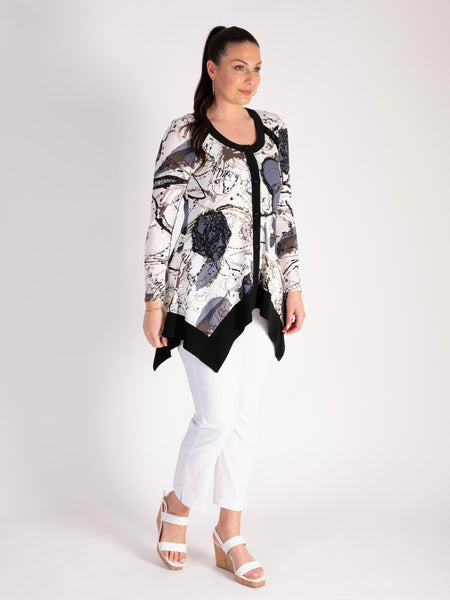 Black Ivory Contrast Print Jersey Jacket