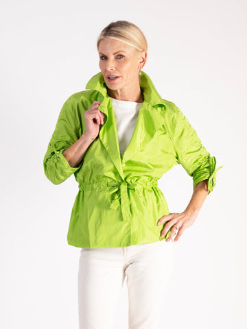 A Vibrant Lime Short Jacket – Effortless Style for Every Curve