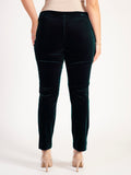 Teal Stretch Velvet Trouser