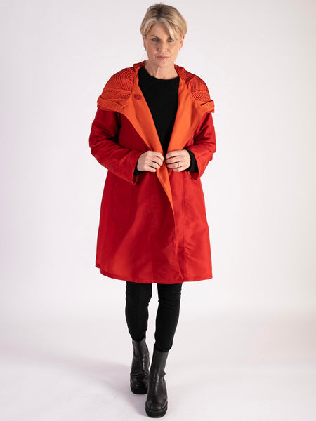 Tang/Raspberry Reversible Opera Coat