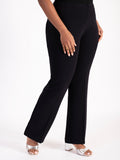 Black Straight Leg Crepe Satin Trousers - Promotion Until 17th January