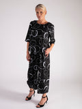Black Circle Print Lightweight Pant