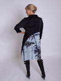 Black/Silver Grey Bamboo Print Coatigan