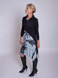 Black/Silver Grey Bamboo Print Coatigan