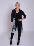 Black/Silver Grey Bamboo Print Coatigan