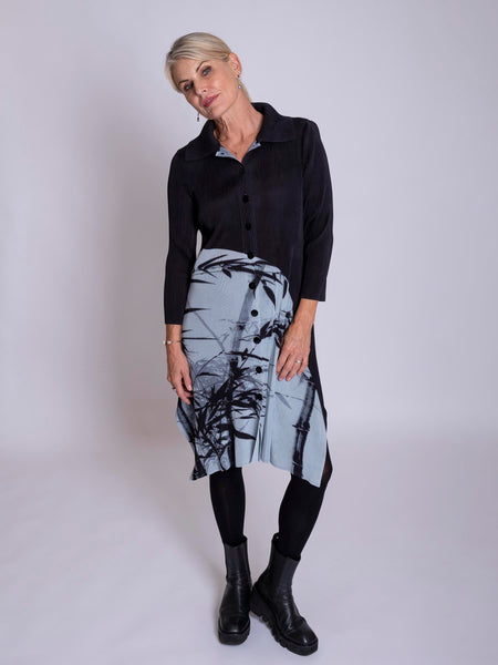 Black/Silver Grey Bamboo Print Coatigan