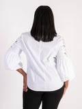 Refresh: SS25 White Embroidered Puff Sleeves Shirt