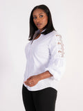 Refresh: SS25 White Embroidered Puff Sleeves Shirt