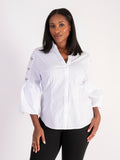 Refresh: SS25 White Embroidered Puff Sleeves Shirt