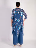 Bluebird Floral Print Silk Devoree Pixie Coat