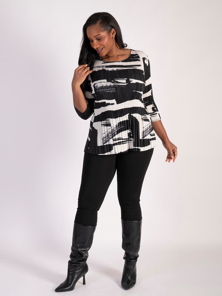 Luxury Abstract Pleated Top