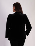 Elegant & Chic  Black Velvet Jacket with Gold Stud Fastenings