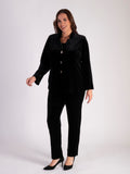 Elegant & Chic  Black Velvet Jacket with Gold Stud Fastenings