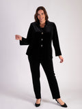 Elegant & Chic  Black Velvet Jacket with Gold Stud Fastenings