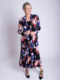 Black/Multi Tulip Print Twelve Panel Jersey Skirt