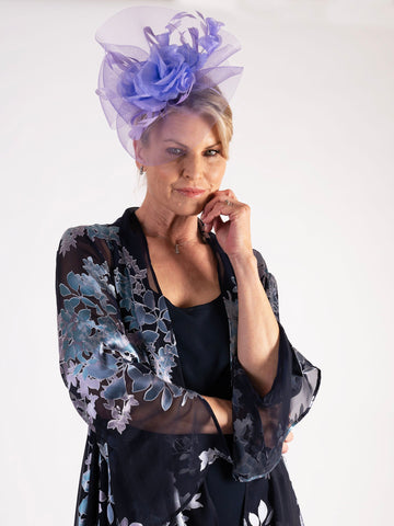 Lilac Rose Feathers Fascinator