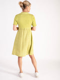 Lime Jersey & Linen Short Sleeve Dress – Casual Elegance