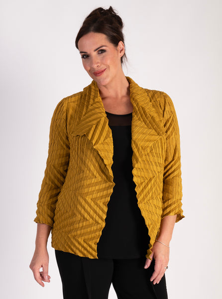 Mustard Textured Timeless Waterfall Shrug