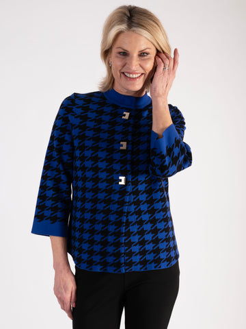 Black/Cobalt Houndstooth Jacket