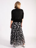 Black/White Contrast Geometric Pleated Skirt – Elegant and Timeless Style