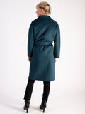 Luxury Green Cashmere Wool Mix Long Buttoned Coat  - Promotion Until 31st October 2024