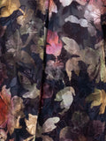 Black/Red Amber Symphony Jacquard Semi-Sheer Blouse With Back Pleated Detail