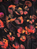 Floral Noir Black/Red Floral Print Button Front Dress